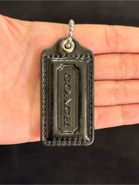 2.5" Medium Y2K Coach Leather Key Fob Bag Charm Keychain Hang Tag/Hangtag